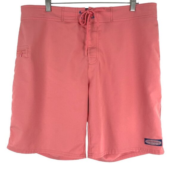 Vineyard Vines Board Shorts Mens‎ Size 36 Pink Polyester Swim Flawed SW-1938 - Picture 1 of 15